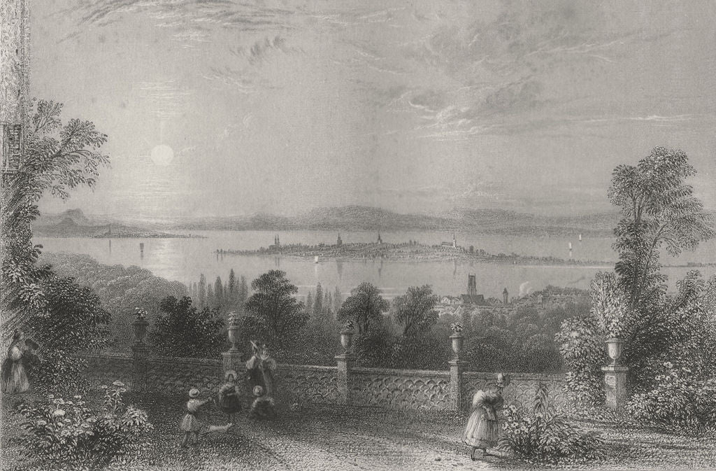 SWITZERLAND. Constance & the Lake from Chateau Wolfsberg (Thurgau).BARTLETT 1836